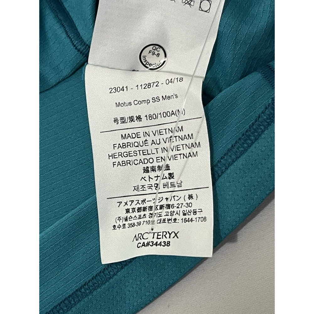 NWT ARC'TERYX Motus‎ Comp SS Men Firoza Blue T-Shirt Sample Medium - Picture 6 of 8